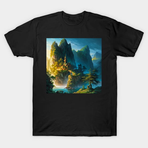 Church on the Edge of a Cliff - Lathander's Light T-Shirt by CursedContent